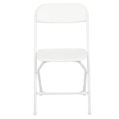 Set of 10 Heavy-Duty Foldable Plastic Chairs – Indoor/Outdoor, White