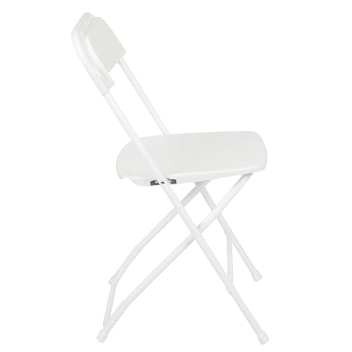Set of 10 Heavy-Duty Foldable Plastic Chairs – Indoor/Outdoor, White