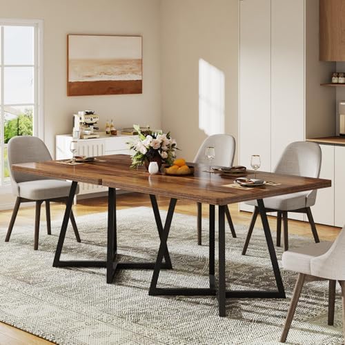 Tribesigns 31.5" Square Dining Table for 2 – Industrial Wood & Metal