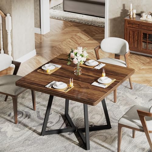 Tribesigns 31.5" Square Dining Table for 2 – Industrial Wood & Metal