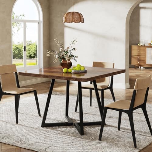Tribesigns 31.5" Square Dining Table for 2 – Industrial Wood & Metal