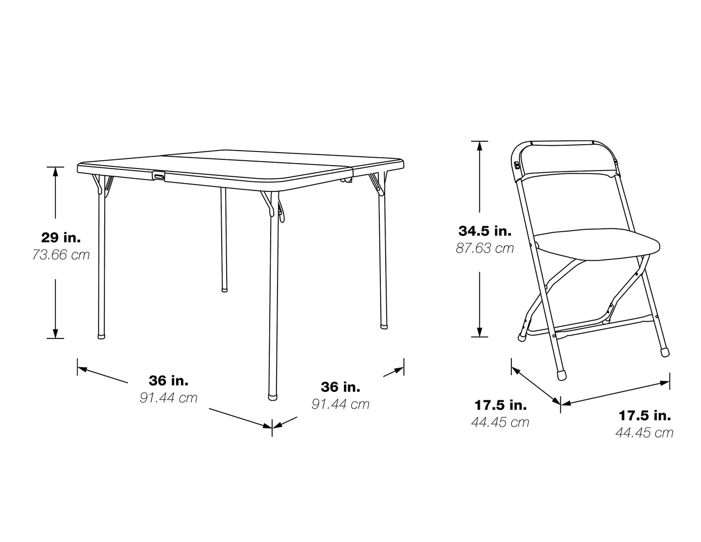 Compact 5-Piece Foldable Table and Chairs Set – Light Grey