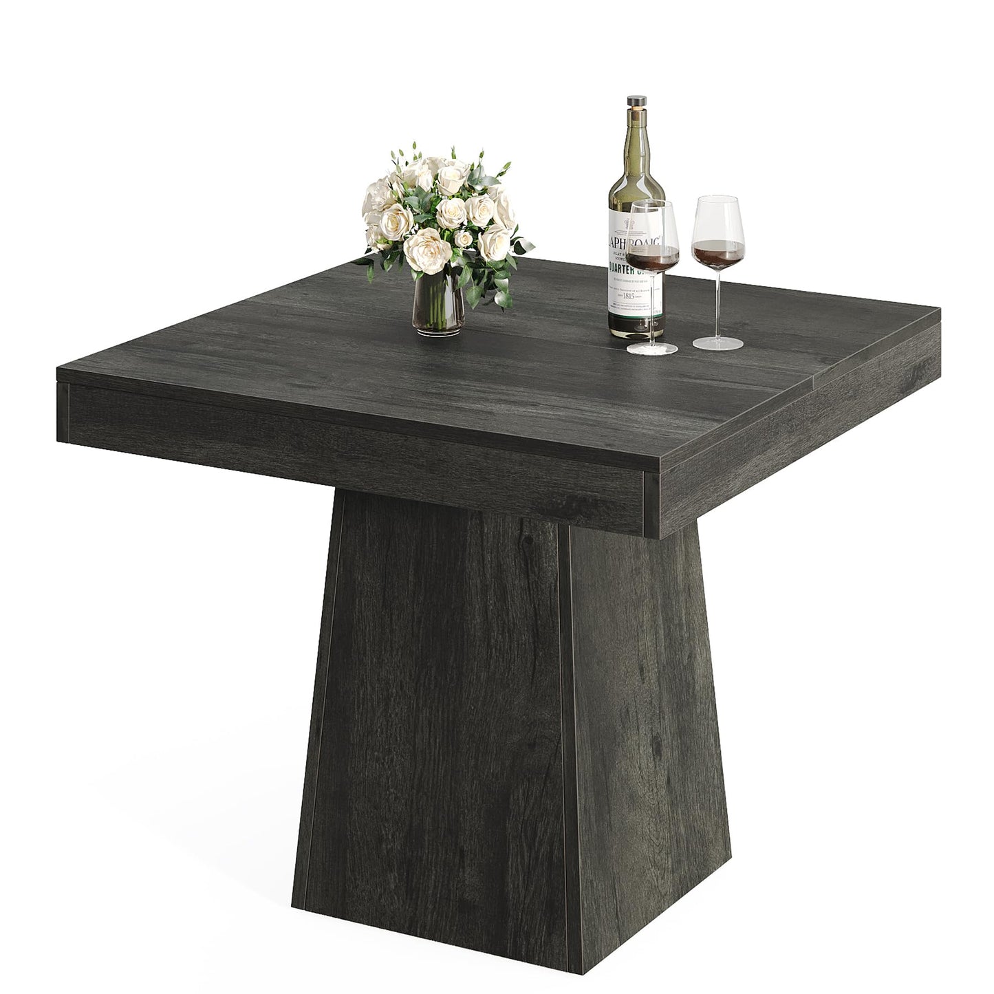 Tribesigns 31.5" Square Dining Table for 4 – Gray Farmhouse Kitchen Table