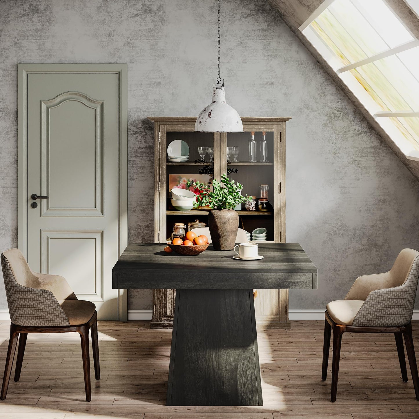 Tribesigns 31.5" Square Dining Table for 4 – Gray Farmhouse Kitchen Table