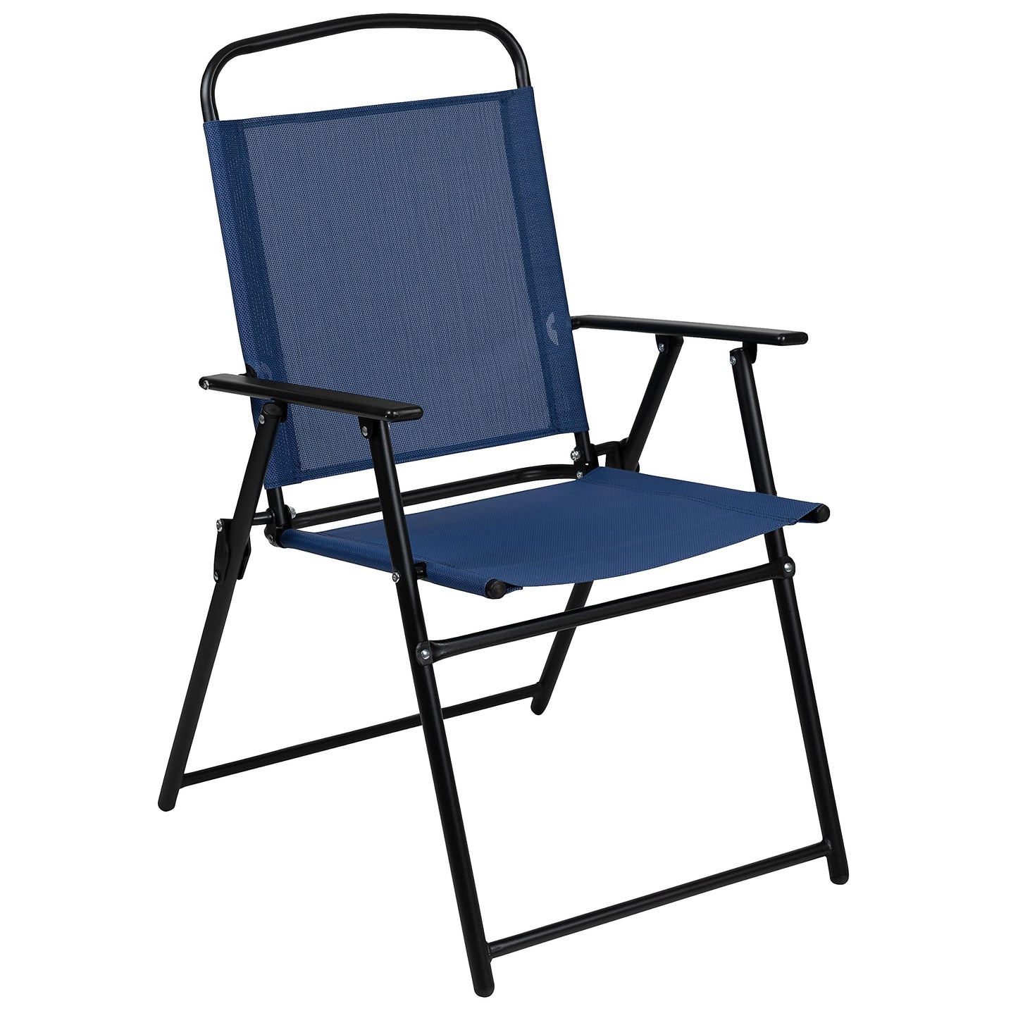 Navy 6-Piece Patio Dining Set with Glass Table & Chairs