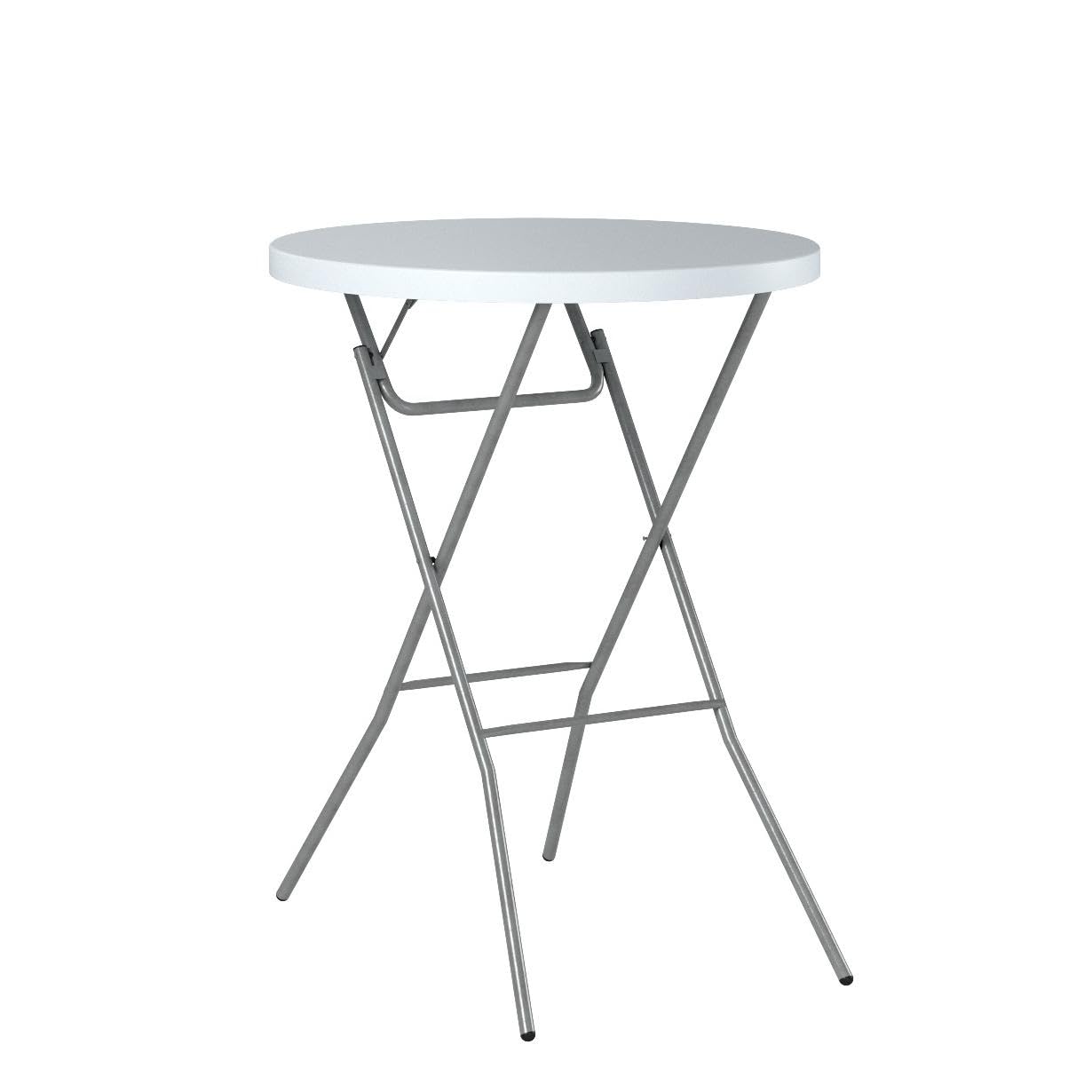 32" Bar Height Folding Table – Heavy-Duty Indoor & Outdoor Round Table, White