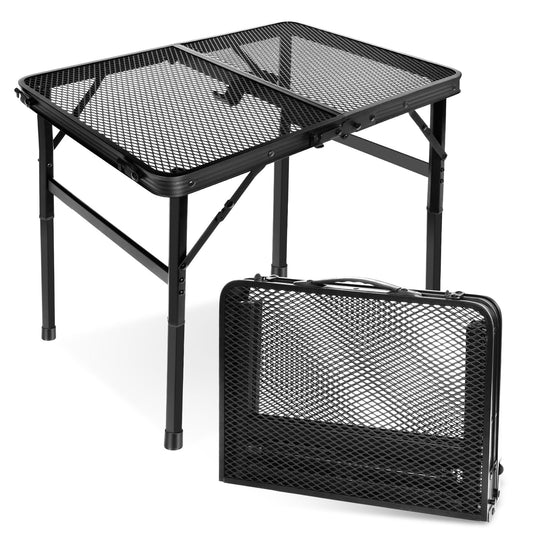 EASTSTORM Small Folding Table – Compact Portable Outdoor Table, Black, 23.6" x 15.8"