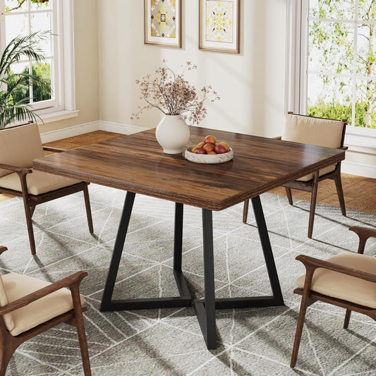 Tribesigns 31.5" Square Dining Table for 2 – Industrial Wood & Metal