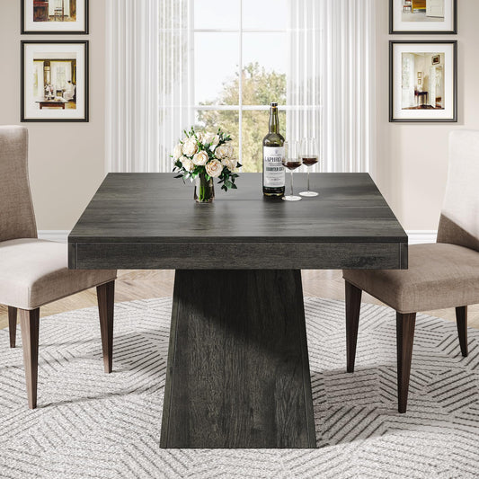 Tribesigns 31.5" Square Dining Table for 4 – Gray Farmhouse Kitchen Table